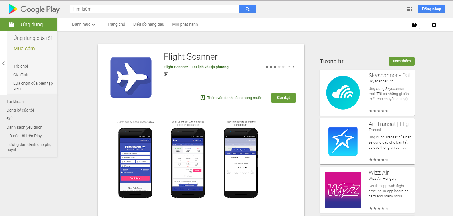 Tải app Flight Scanner trên Google Play